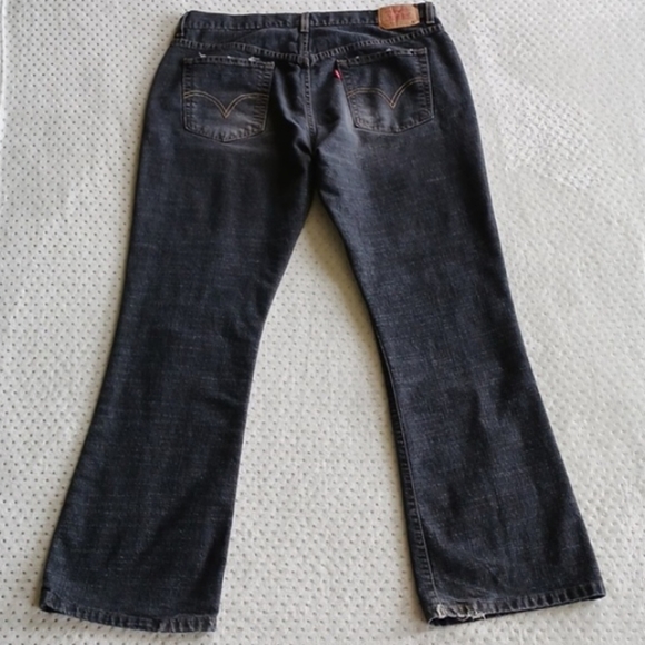 Rare Vintage Levi’s 515 Bootcut Jeans - Charcoal Black Faded Y2K 16 women's - Picture 3 of 15
